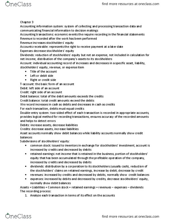 MGMT 30A Chapter Notes - Chapter 3: Trial Balance, Accounts Payable, Cash Register thumbnail