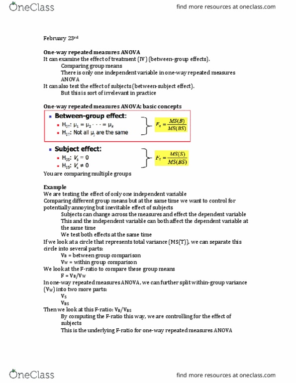PSYC 305 Lecture Notes - Lecture 13: Sphericity, Type I And Type Ii Errors, Null Hypothesis thumbnail