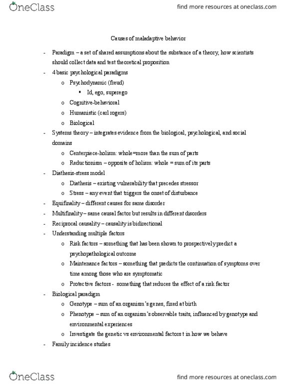 PSYC 238 Lecture Notes - Lecture 2: Phenotype, Proband, Twin Study thumbnail