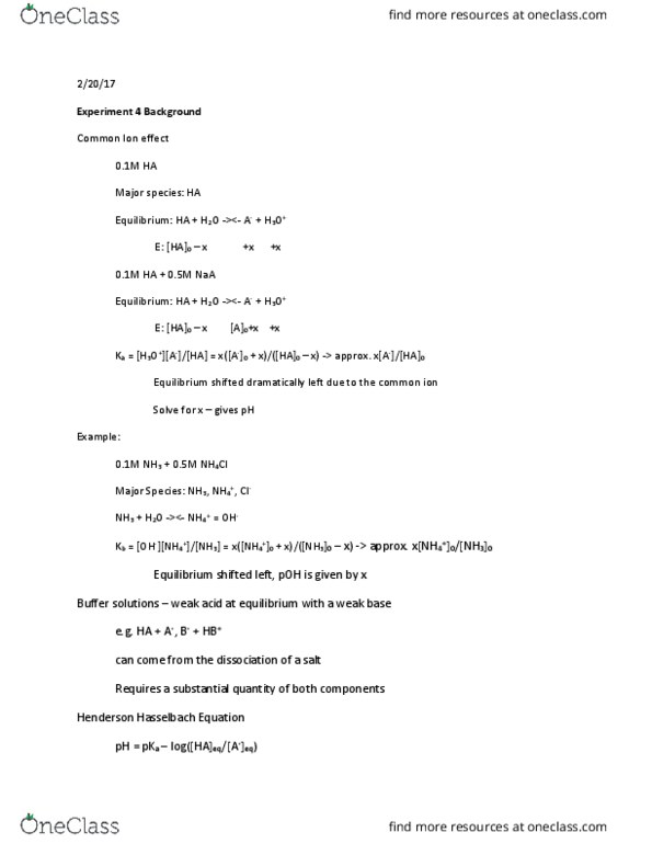 L07 Chem 151 Lecture Notes - Lecture 13: Titration Curve, Protonation, Equivalence Point thumbnail