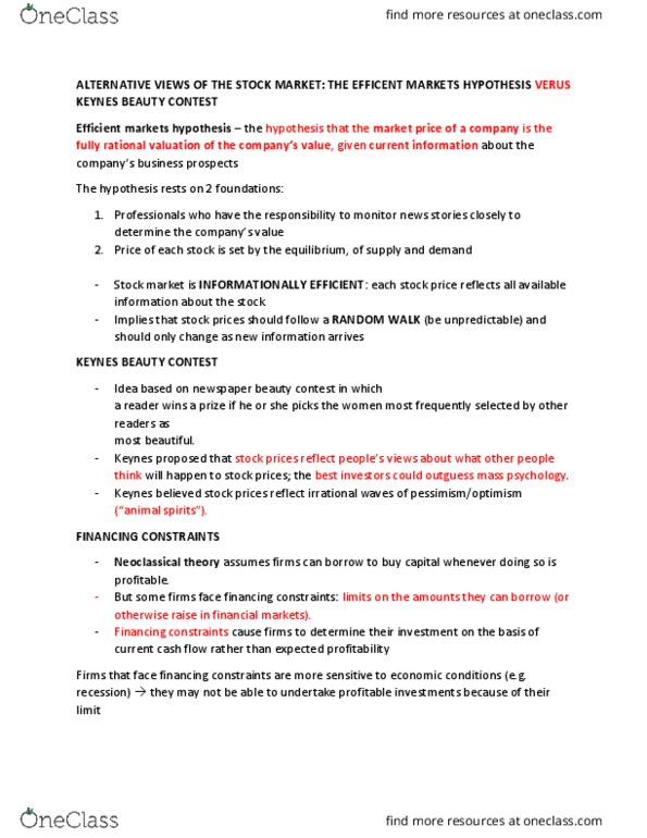 ECON 2000 Chapter Notes - Chapter 18: Business Cycle, Inventory Investment, Opportunity Cost thumbnail