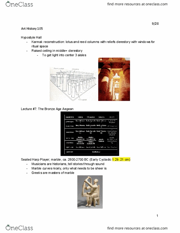01:082:105 Lecture Notes - Lecture 7: Harvest Festival, Minoan Snake Goddess Figurines, Hagia Triada thumbnail