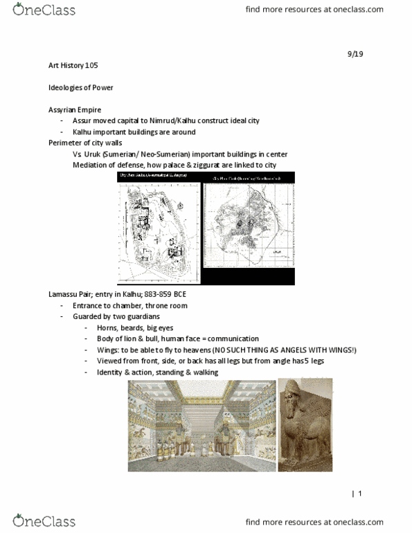 01:082:105 Lecture Notes - Lecture 4: The Guardians Of Time, Hadad, Ishtar Gate thumbnail