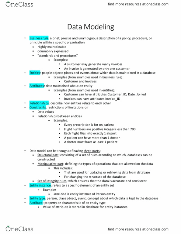 CGS 2545C Lecture 5: Data Modeling thumbnail