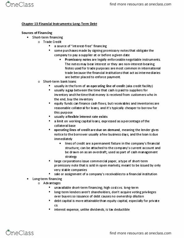 ACTG 3120 Chapter Notes - Chapter 13: Income Statement, Call Option, Financial Statement thumbnail