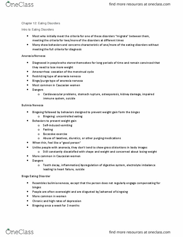 CLP 3144 Lecture Notes - Lecture 12: Diabetes Mellitus Type 2, Coronary Artery Disease, Behaviour Therapy thumbnail