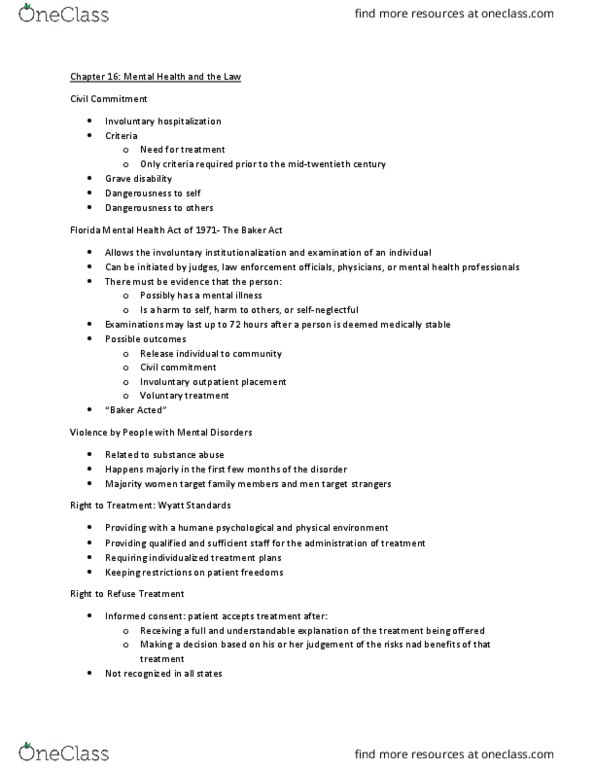 CLP 3144 Lecture Notes - Lecture 16: Intellectual Disability, Durham Rule, Diminished Responsibility thumbnail