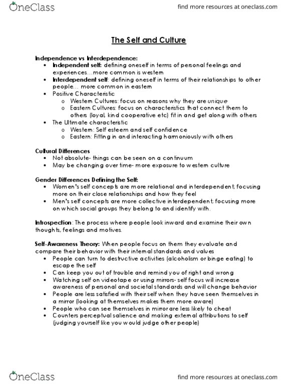 PSYC 260 Lecture Notes - Lecture 6: Social Comparison Theory, Motivation, Binge Eating thumbnail