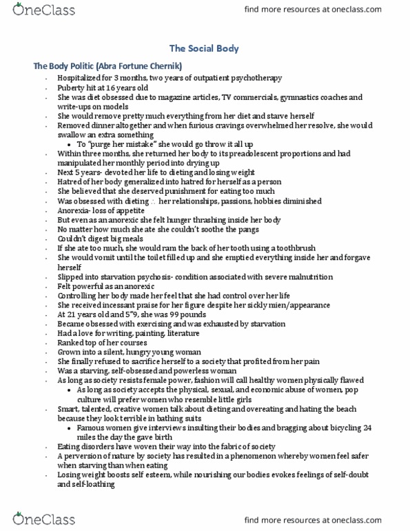 KINE 1000 Lecture Notes - Lecture 13: Lean Cuisine, Pangs, Puberty thumbnail