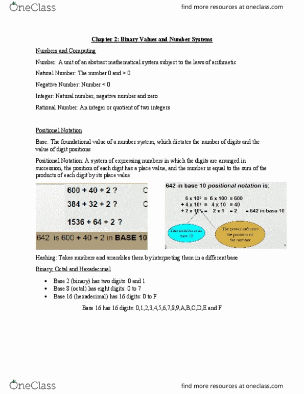 ITM 207 Chapter Notes - Chapter 2: Binary Number, Octal, Natural Number thumbnail