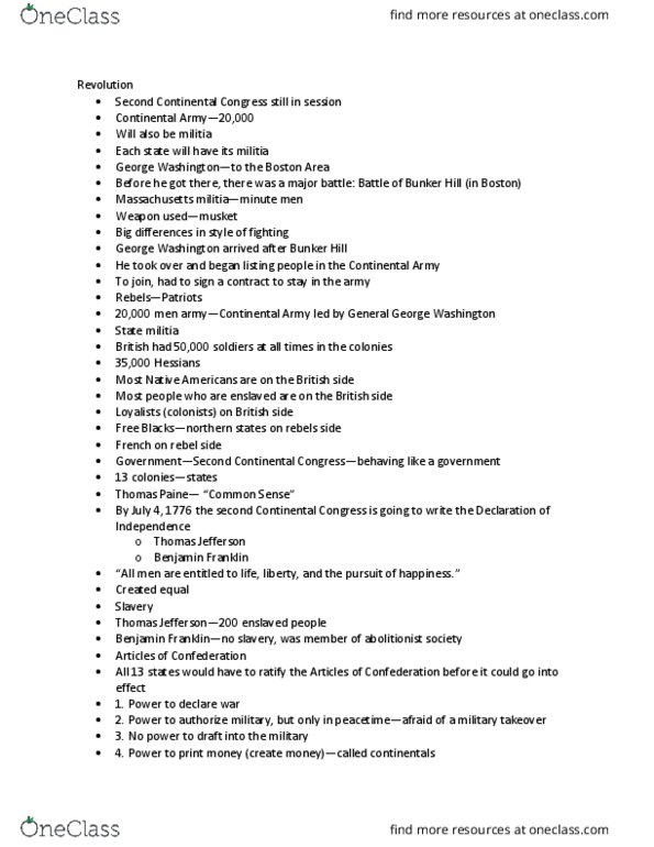 HIST 103 Lecture Notes - Lecture 10: Lightning, Franklin Stove, Continental Army thumbnail