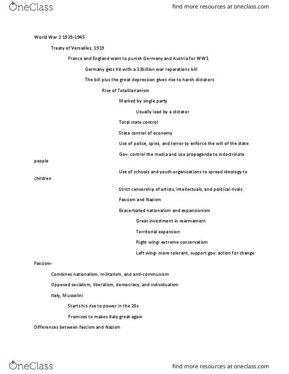 HIST 2112 Lecture Notes - Lecture 11: Complete Control, Appeasement, Weekly Morning thumbnail