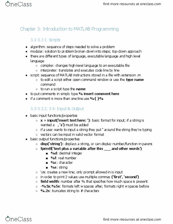 ENG EK 127 Chapter Notes - Chapter 3: Pentagram, Cyan, High-Level Programming Language thumbnail