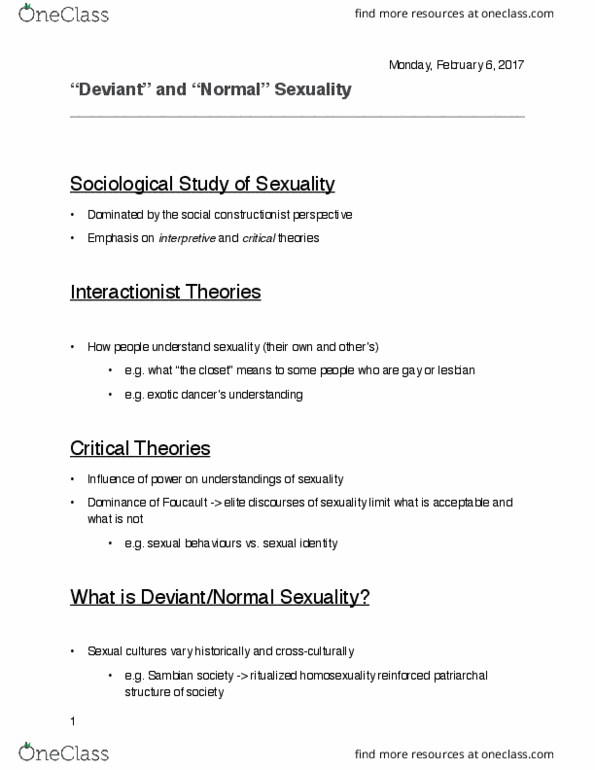 SOC211H5 Lecture Notes - Lecture 6: Sexual Assault, Zoophilia, Two-Spirit thumbnail