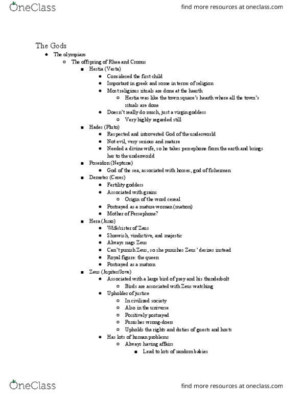 CLAS104 Lecture Notes - Lecture 5: Eileithyia, Cup-Bearer, List Of Fertility Deities thumbnail