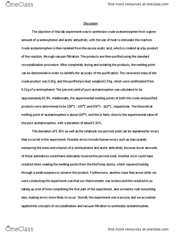 CHEM123L Lecture Notes - Lecture 1: Eyepiece, Merck Index, Acetic Anhydride thumbnail