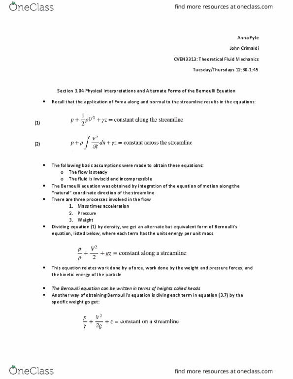 CVEN 3313 Chapter Notes - Chapter 3: Net Force, Archerfish, Centrifugal Force thumbnail