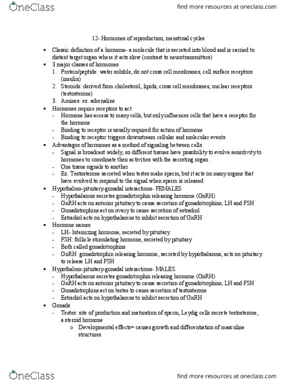 GE CLST M72B Lecture Notes - Lecture 12: Corpus Luteum, Ovulation, Follicular Phase thumbnail