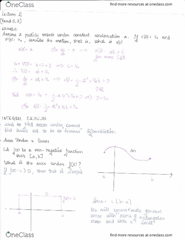 MAT136H1 Lecture 2: Integral Calculus, Sigma Notation, properties of Summation and Definite Integrals thumbnail