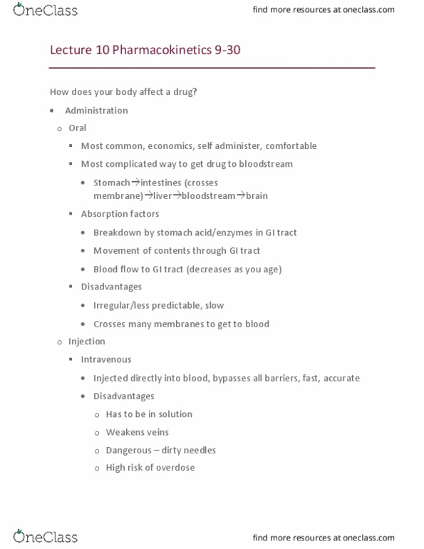 NROSCI 0081 Lecture 10: Lecture 10_Pharmacokinetics_9-30 thumbnail