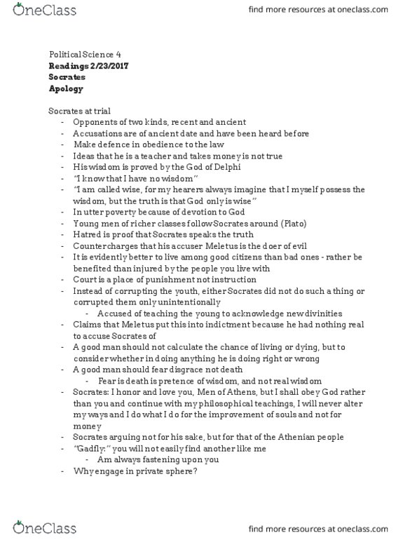 POL SCI 4 Chapter Notes - Chapter 6: Meletus thumbnail