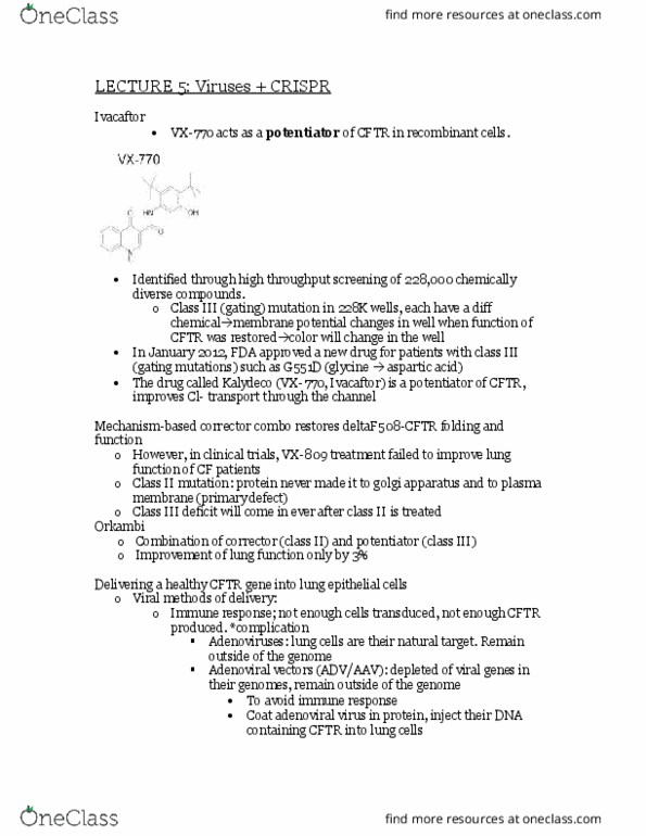 BIMM 110 Lecture Notes - Lecture 9: Complementary Dna, Base Pair, Jennifer Doudna thumbnail