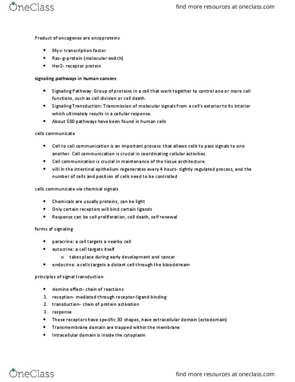 BMS 860 Lecture Notes - Lecture 4: Juxtacrine Signalling, Gtpase, Axin1 thumbnail