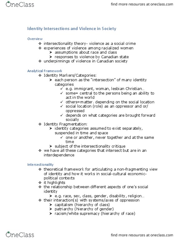 CDNS 2000 Lecture Notes - Lecture 2: Ageism, Intersectionality thumbnail