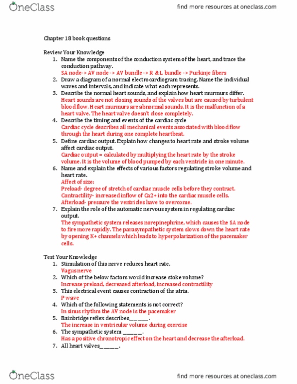 BSC 1086C Chapter Notes - Chapter 18: Qrs Complex, Inotrope, Bainbridge Reflex thumbnail