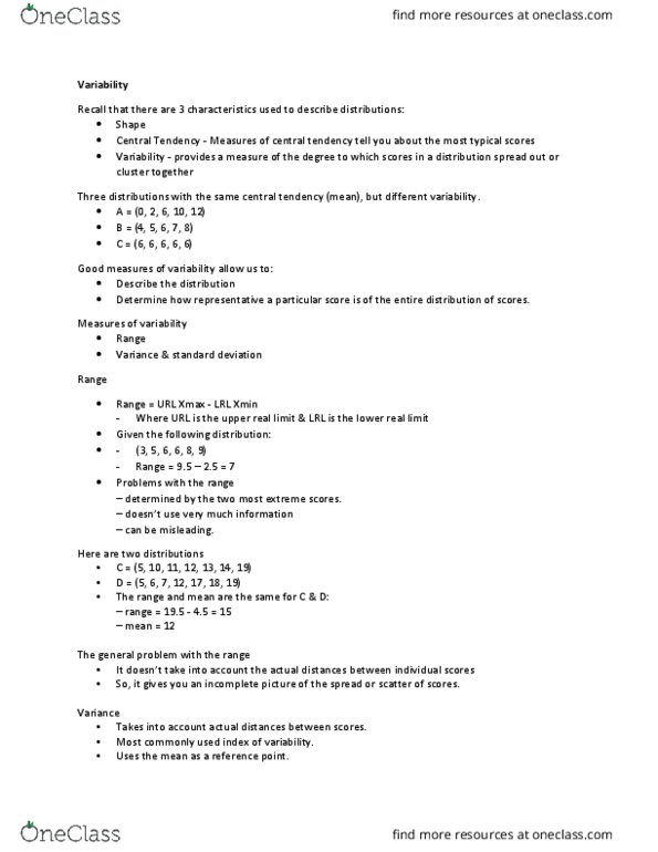 PSY 207 Lecture Notes - Lecture 4: Gie, 5,6,7,8, Squared Deviations From The Mean thumbnail