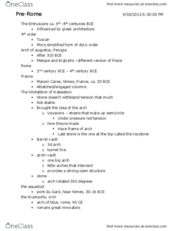ARTH 1200 Lecture Notes - Lecture 3: Pont Du Gard, E. J. Lennox, Chiswick House thumbnail