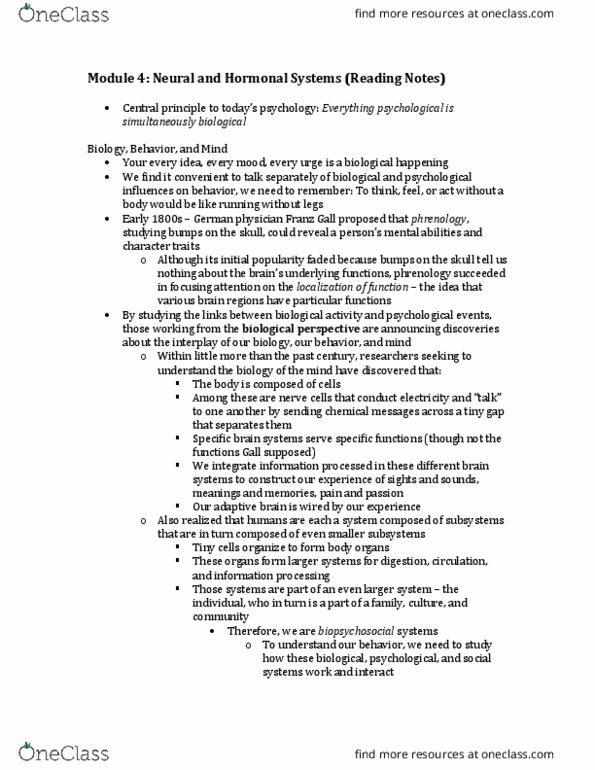 PSYC 1000 Chapter Notes - Chapter 4: Sympathetic Nervous System, Monosodium Glutamate, Curare thumbnail