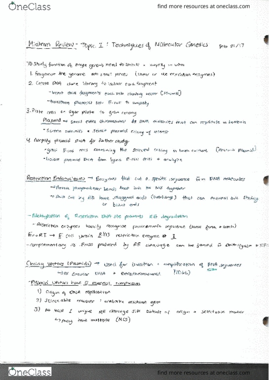 MCB 2050 Midterm Topic 1_techniques of molecular summary