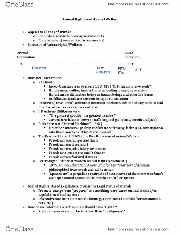 AN SC 215 Lecture Notes - Lecture 13: Vegetarianism, Human Subject Research, Consumerism thumbnail