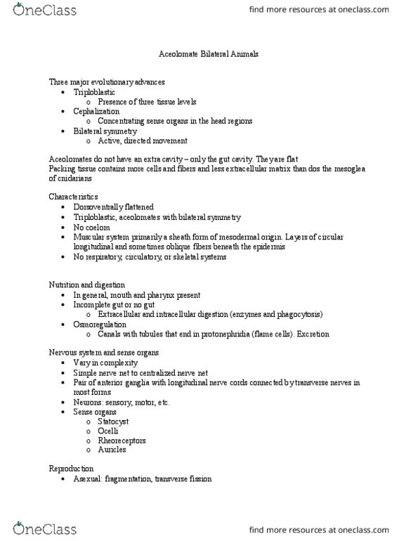 BIOL 1604 Lecture Notes - Lecture 8: Schistosomiasis, Cysticercosis, Schistosoma thumbnail