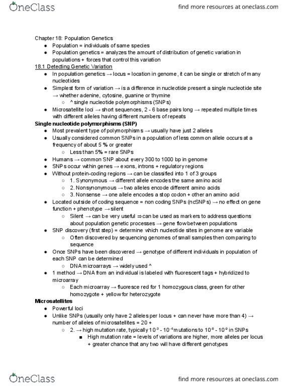 BIOL 261 Chapter Notes - Chapter 18: Mate Choice, Coefficient Of Relationship, Inbreeding Depression thumbnail