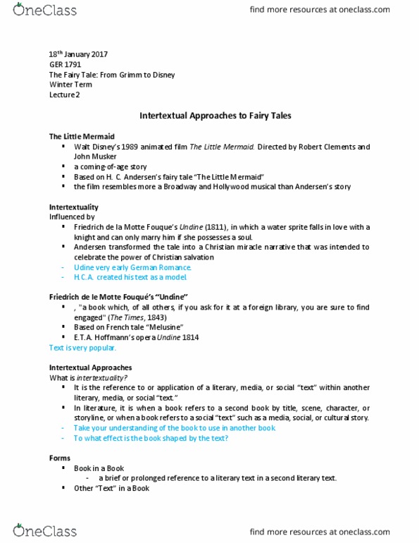 GER 1791 Lecture Notes - Lecture 2: Misogyny, Christian Mortalism, One Thousand And One Nights thumbnail