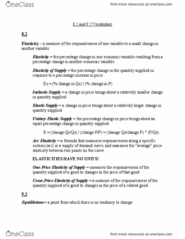 AGR 110 Chapter Notes - Chapter 8, 9: Economic Equilibrium, Demand Curve thumbnail