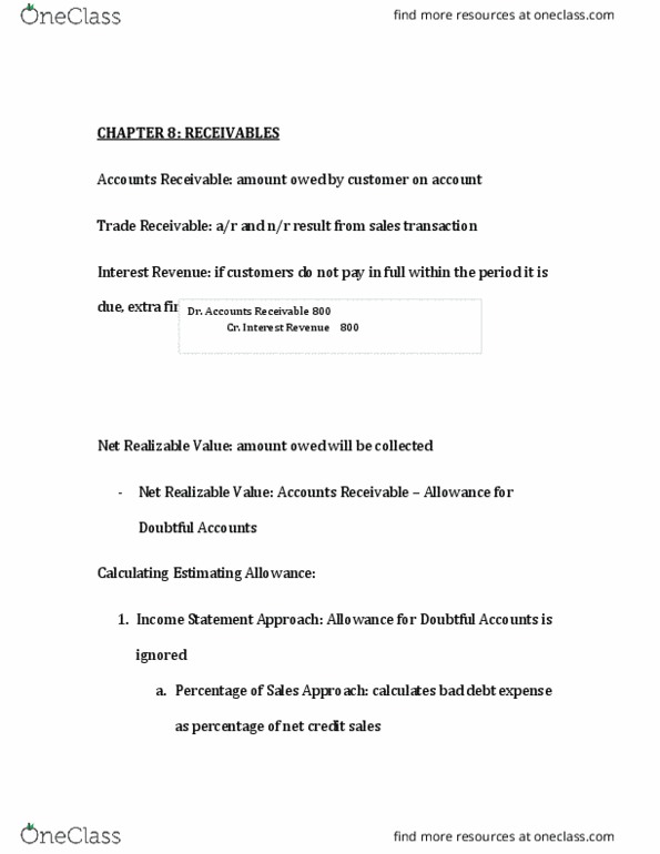 ACC 100 Lecture Notes - Lecture 8: Securitization, Promissory Note, Accounts Receivable thumbnail