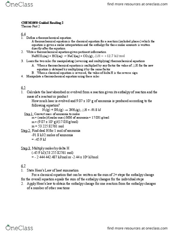 CHEM 1060 Lecture Notes - Lecture 2: Chemical Equation, Joule, Complement Factor B thumbnail