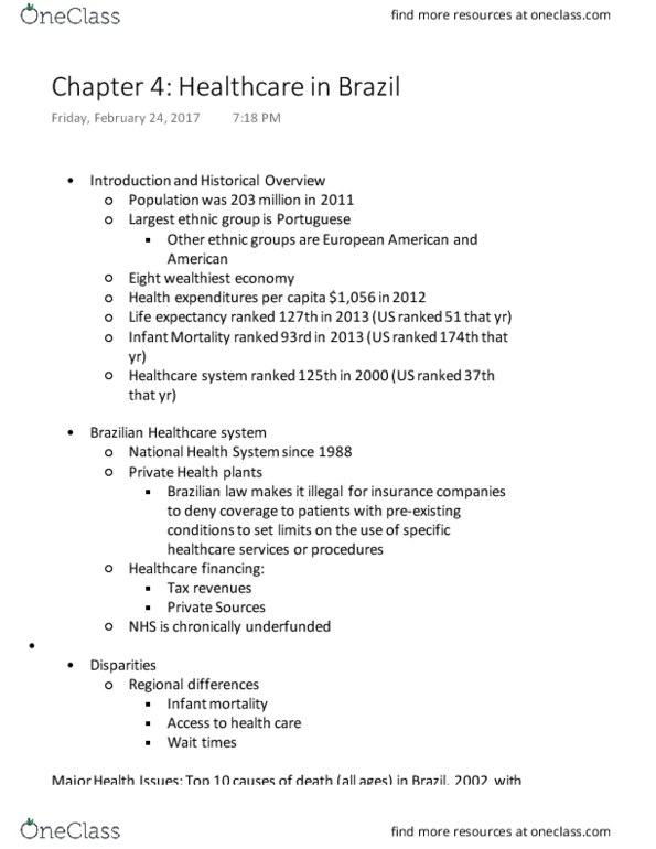 PUBHLTH 2 Lecture 11: Chapter 4 Healthcare in Brazil thumbnail