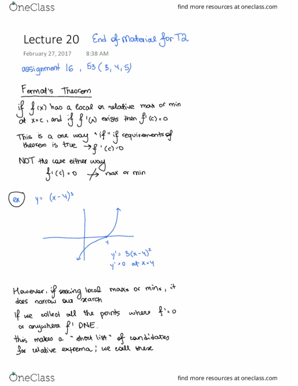 MATH 1LS3 Lecture 20: Lecture 20 NEATEST NOTES thumbnail