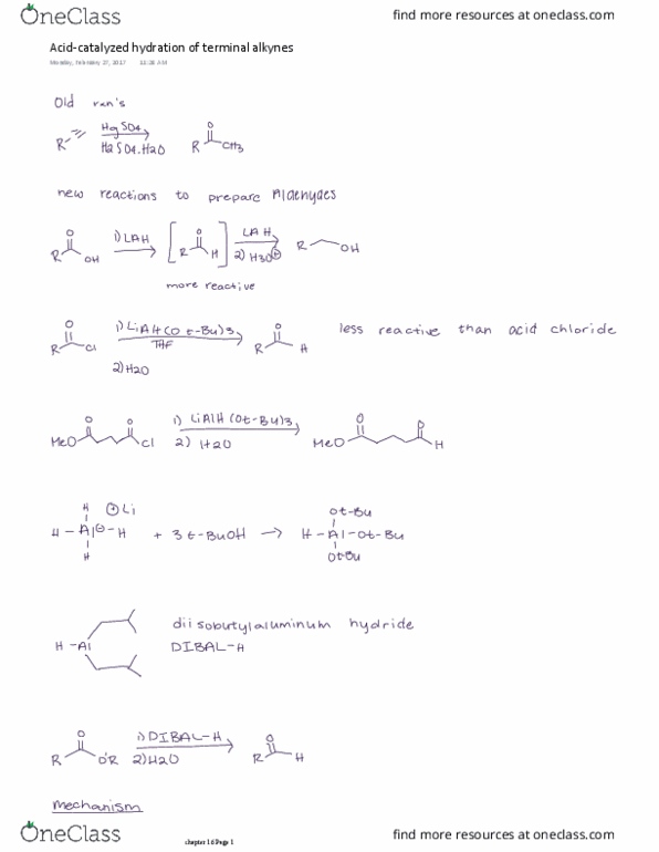 CHEM 3153 Lecture 10: Acid-catalyzed hydration of terminal alkynes thumbnail