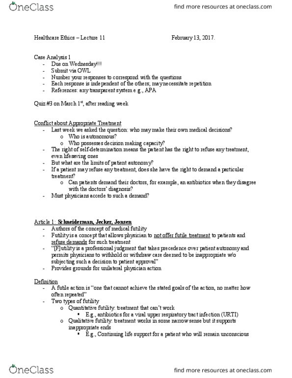 Philosophy 2715F/G Lecture Notes - Lecture 11: Upper Respiratory Tract Infection, Michael Schumacher, Confidence Interval thumbnail