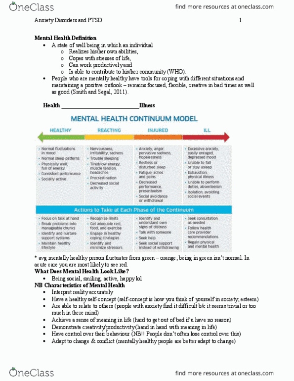 Nursing 3920A/B Lecture Notes - Lecture 8: Cognitive Processing Therapy, Eye Movement Desensitization And Reprocessing, Therapeutic Touch thumbnail