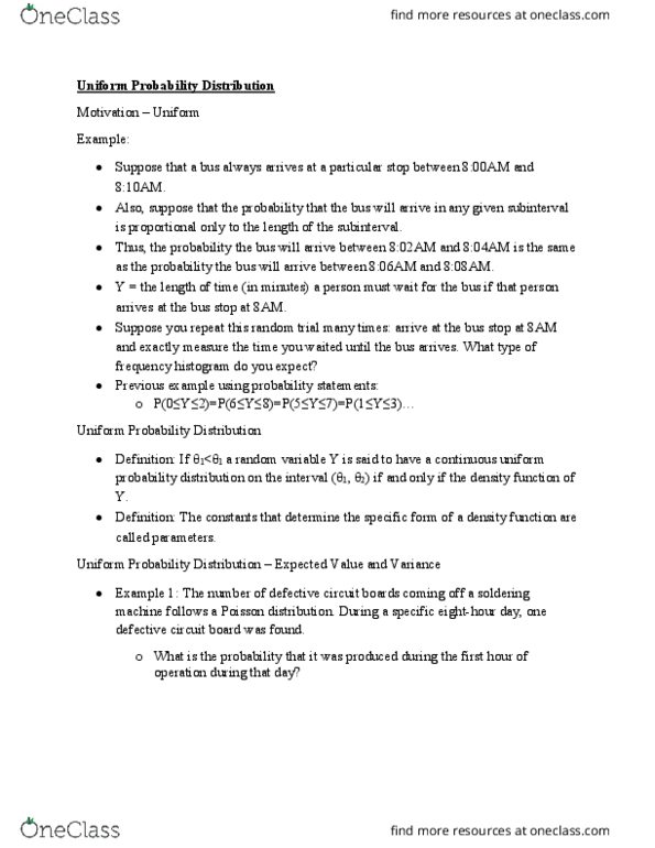 STAT 3201 Lecture Notes - Lecture 14: Poisson Distribution, Printed Circuit Board, Random Variable thumbnail