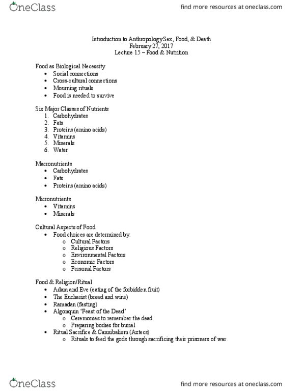 ANTHROP 1AA3 Lecture Notes - Lecture 15: Gordon Ramsey, Caveman thumbnail