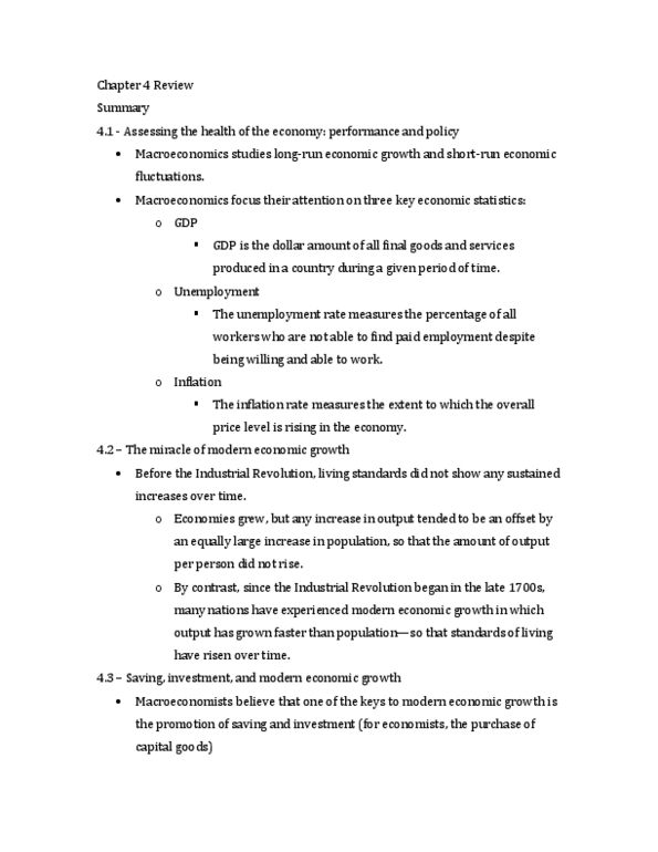 ECN 204 Chapter Notes - Chapter 4: Economic Equilibrium, Demand Shock, Potential Output thumbnail