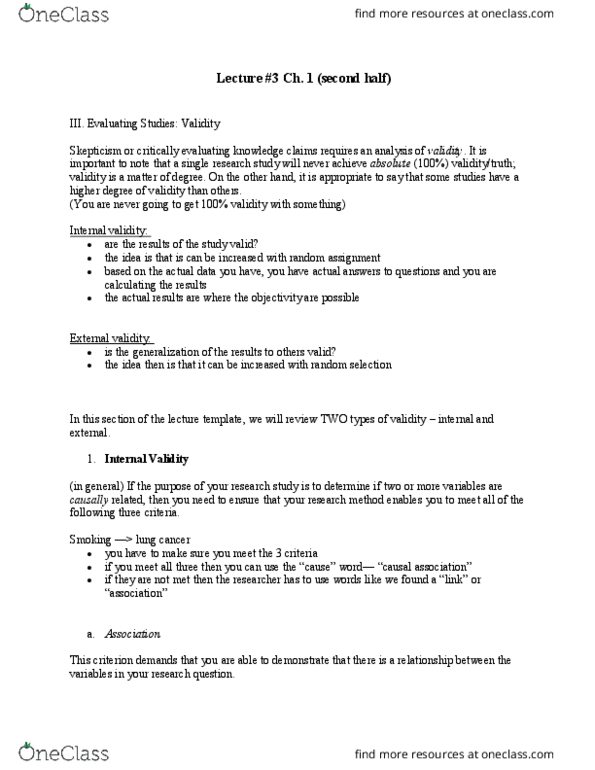 FMST 210 Lecture Notes - Lecture 3: Confounding, External Validity, Internal Validity thumbnail