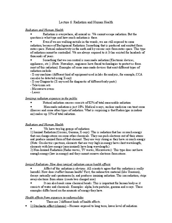 EESA10H3 Lecture Notes - Lecture 6: Ionizing Radiation, Microwave Oven, Thyroid thumbnail